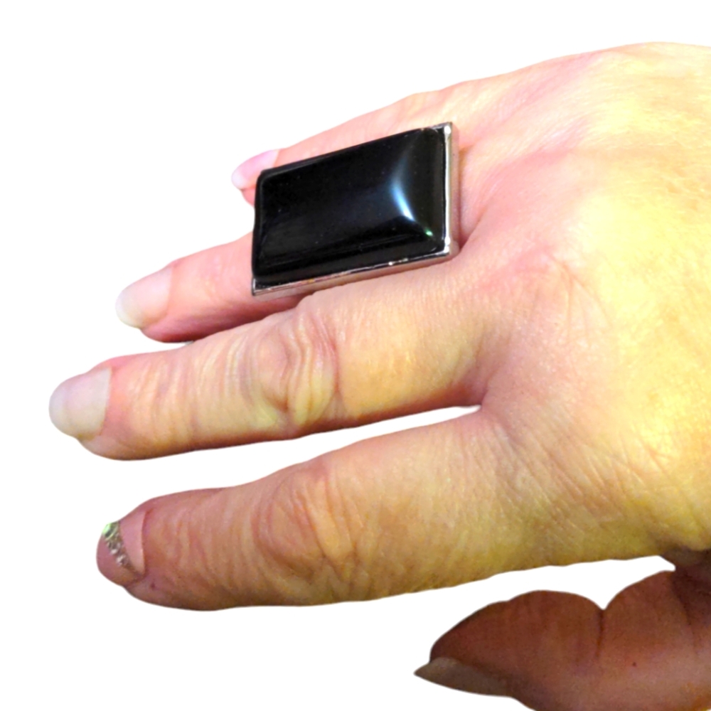 ❤️ Black Agate Ring NEW